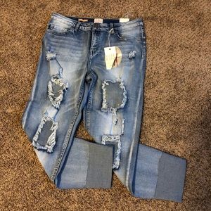 Distressed jeans sz 15/16 light blue NWT